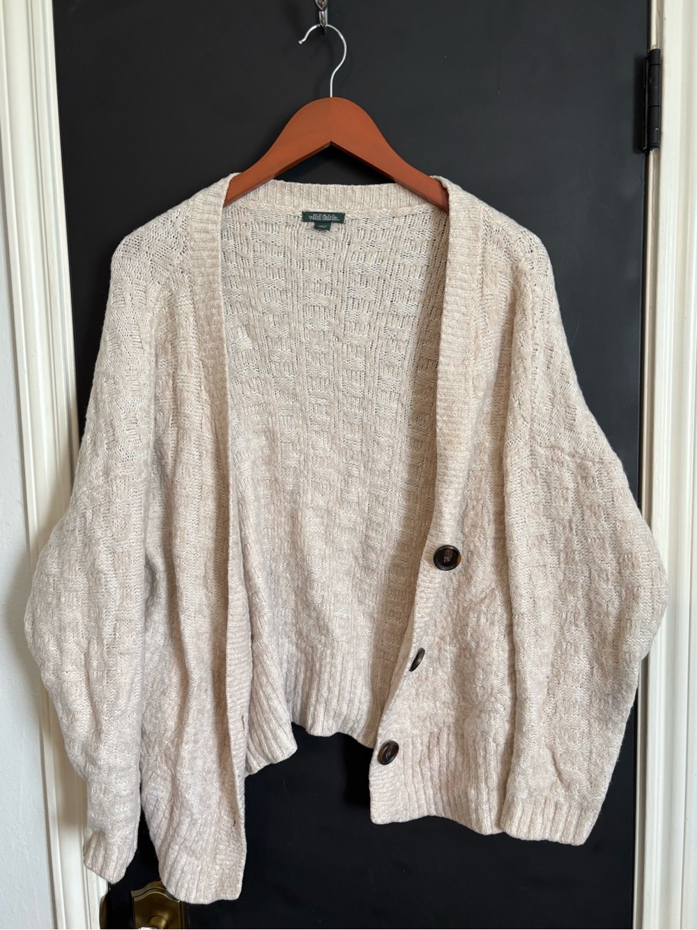 wild fable Cream Open-Front Button Cardigan